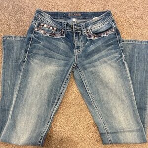 Shyanne Women's Embroidered Boot Cut Jeans - Blue